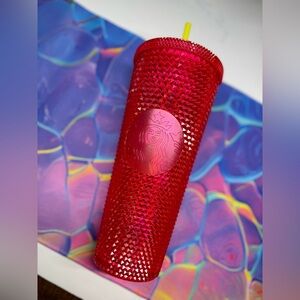 BNWT Hot Pink Bling Studded Starbucks 24 oz Tumbler - Korea Release 2023